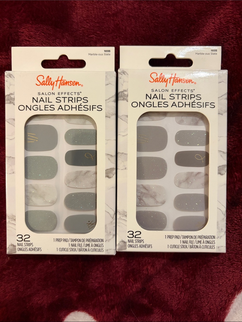 Sally Hansen Salon Effects Press-On Nail Strips — Marble-Ous Slate